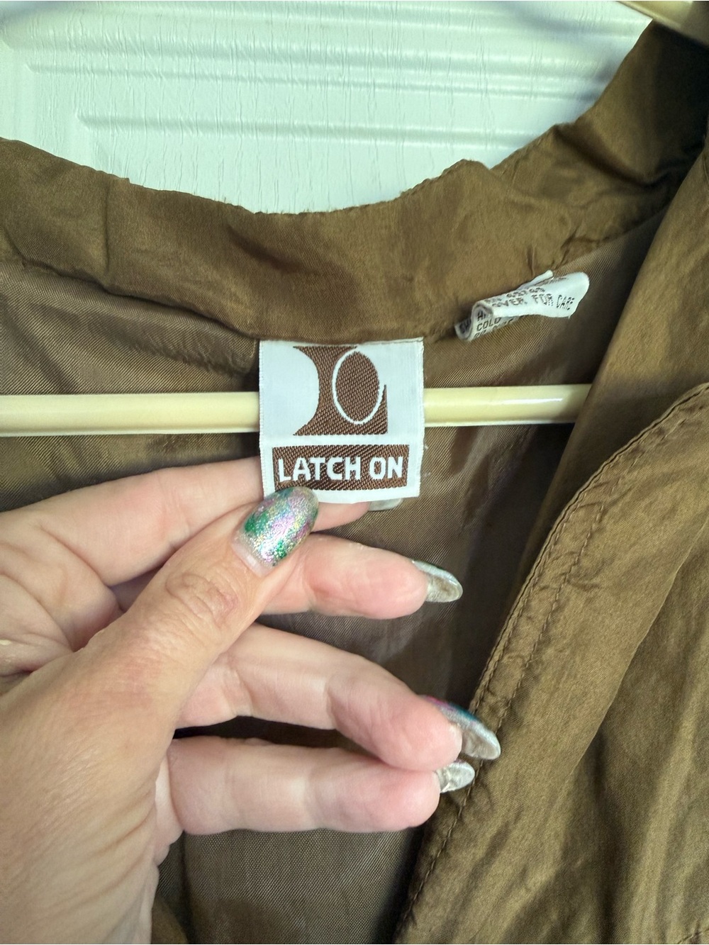2 for $30 sale: Latch On vintage brown silk western style fringe jacket / M - Picture 2 of 4